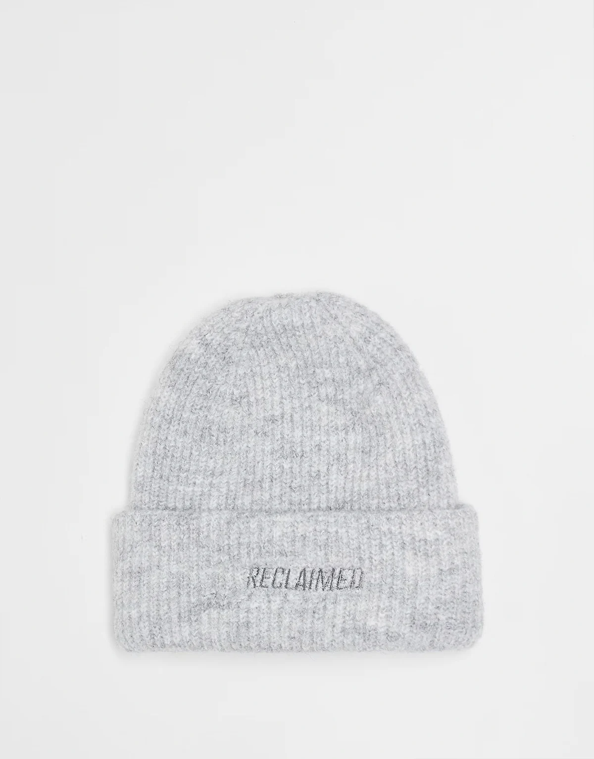 Unisex – Czapka beanie w szarym melanżowym kolorze z logo