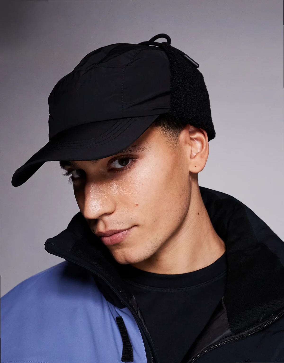 4505 Ski fleece trapper cap in black