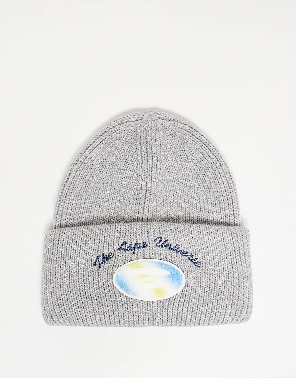 AAPE by A Bathing Ape – Biała czapka beanie z naszywką z logo