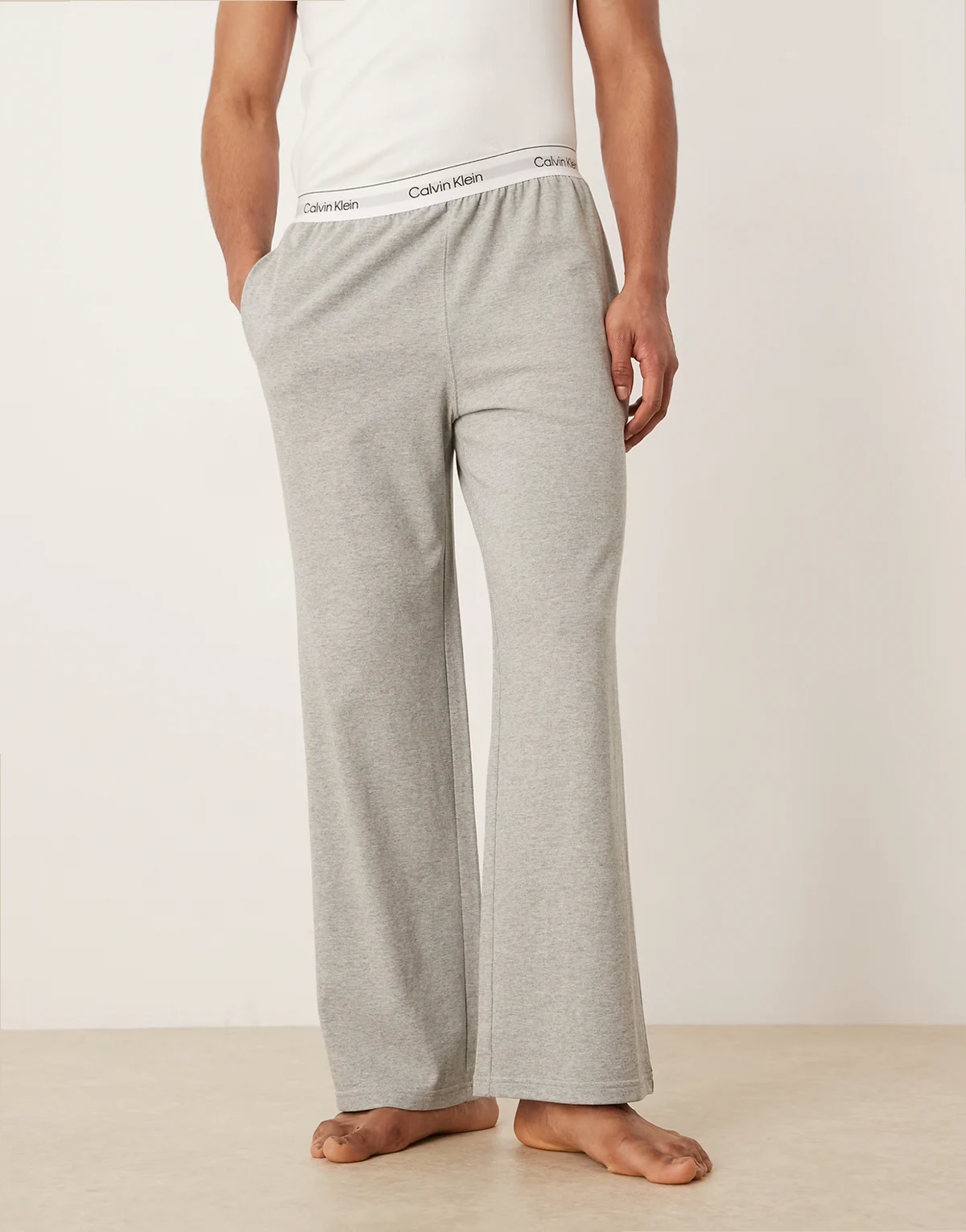 – Icon Cotton Stretch – Pyjama-Hose in Grau