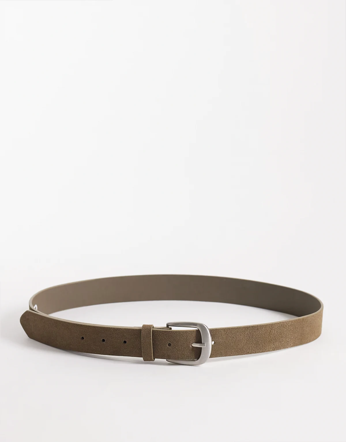 ASOS – Gürtel aus echtem Wildleder in Khaki