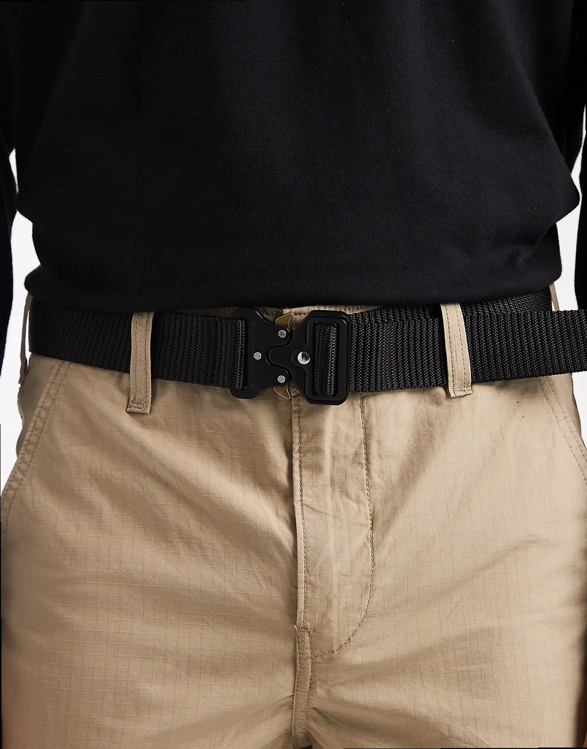 – Utility-Webgürtel in Schwarz mit Statement-Schnalle