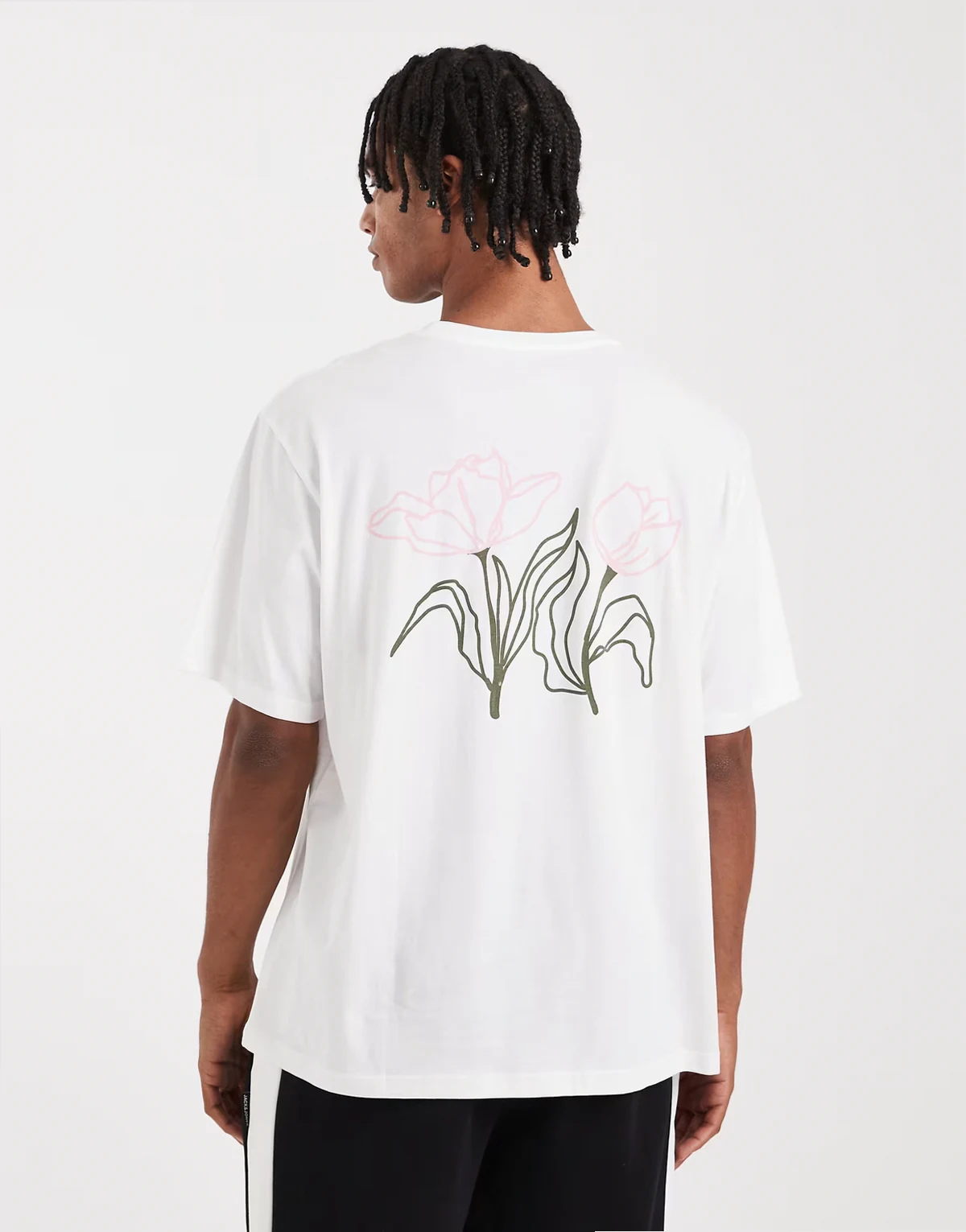 t-shirt with flower back print in white