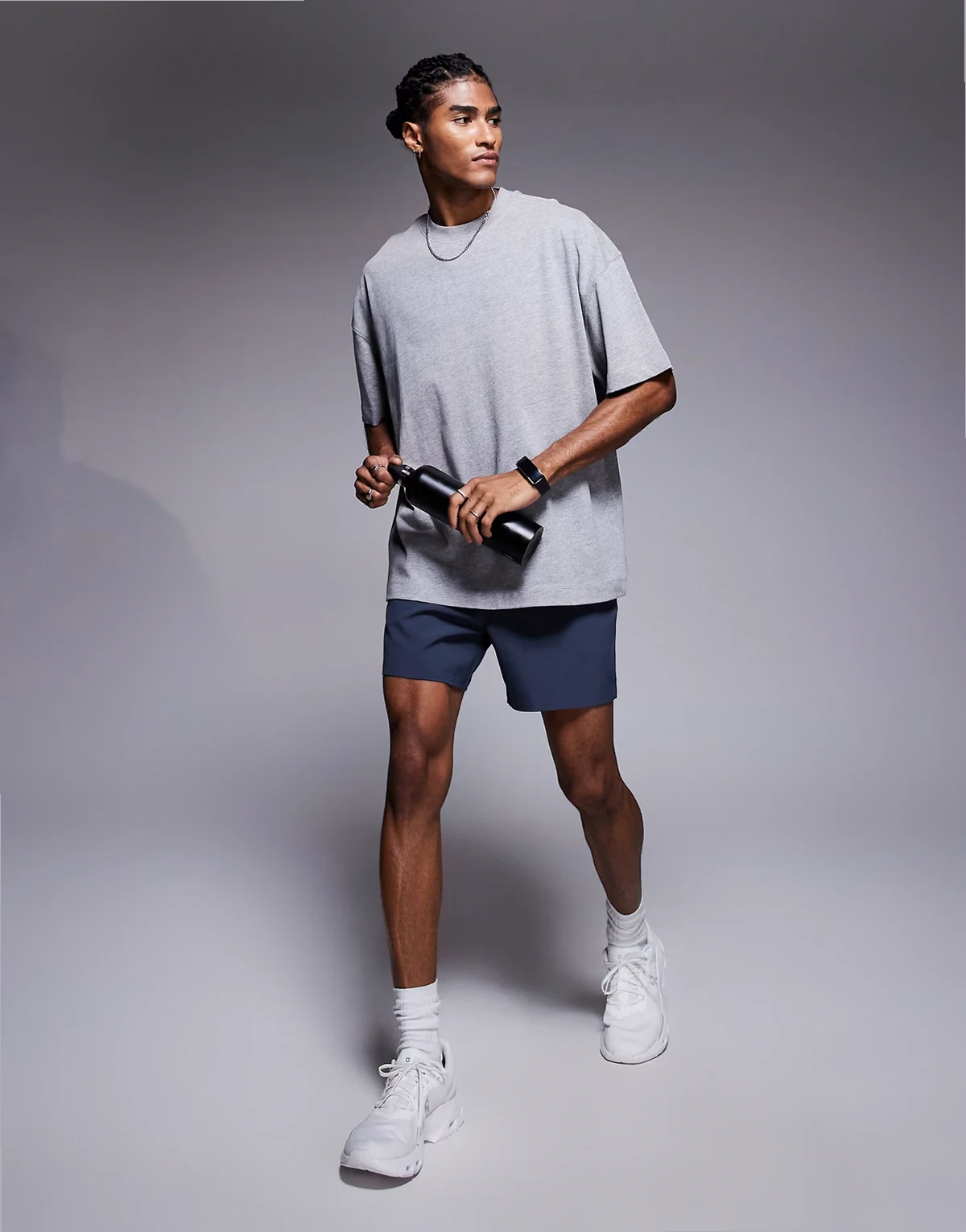 Icon heavyweight cotton oversized t-shirt with quick dry finish in heather gray