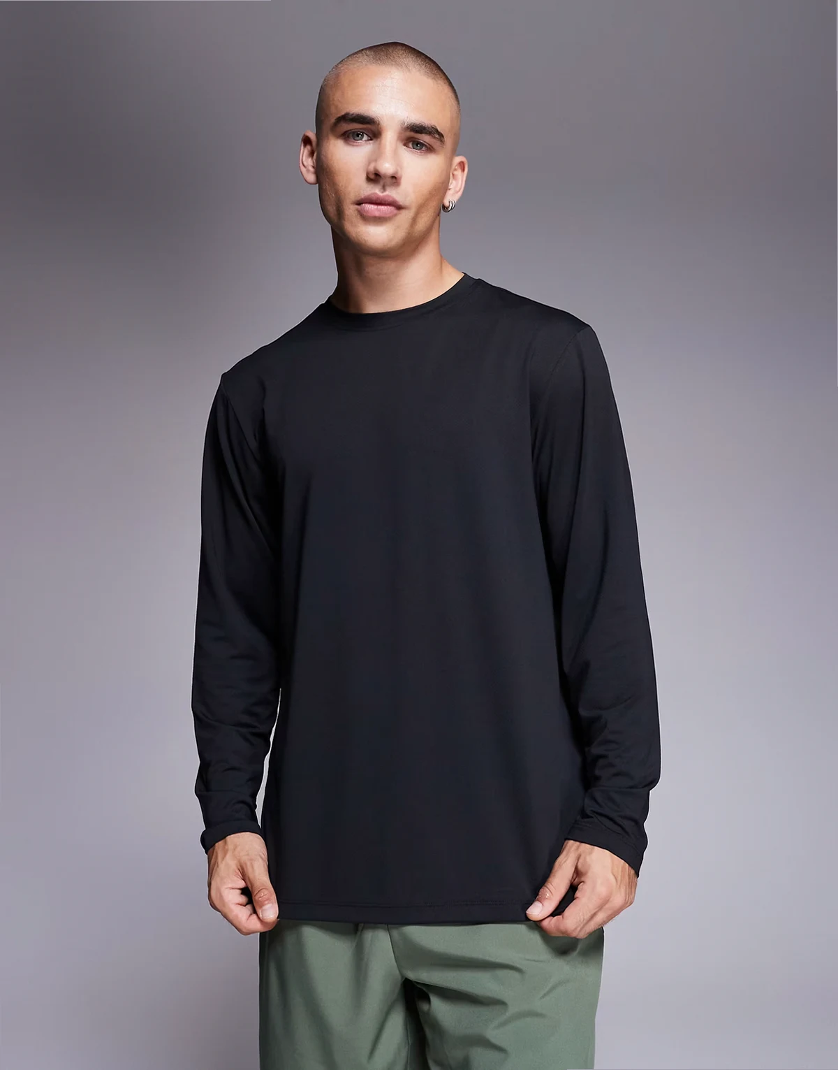 Icon quick dry mesh long sleeve training T-shirt in black