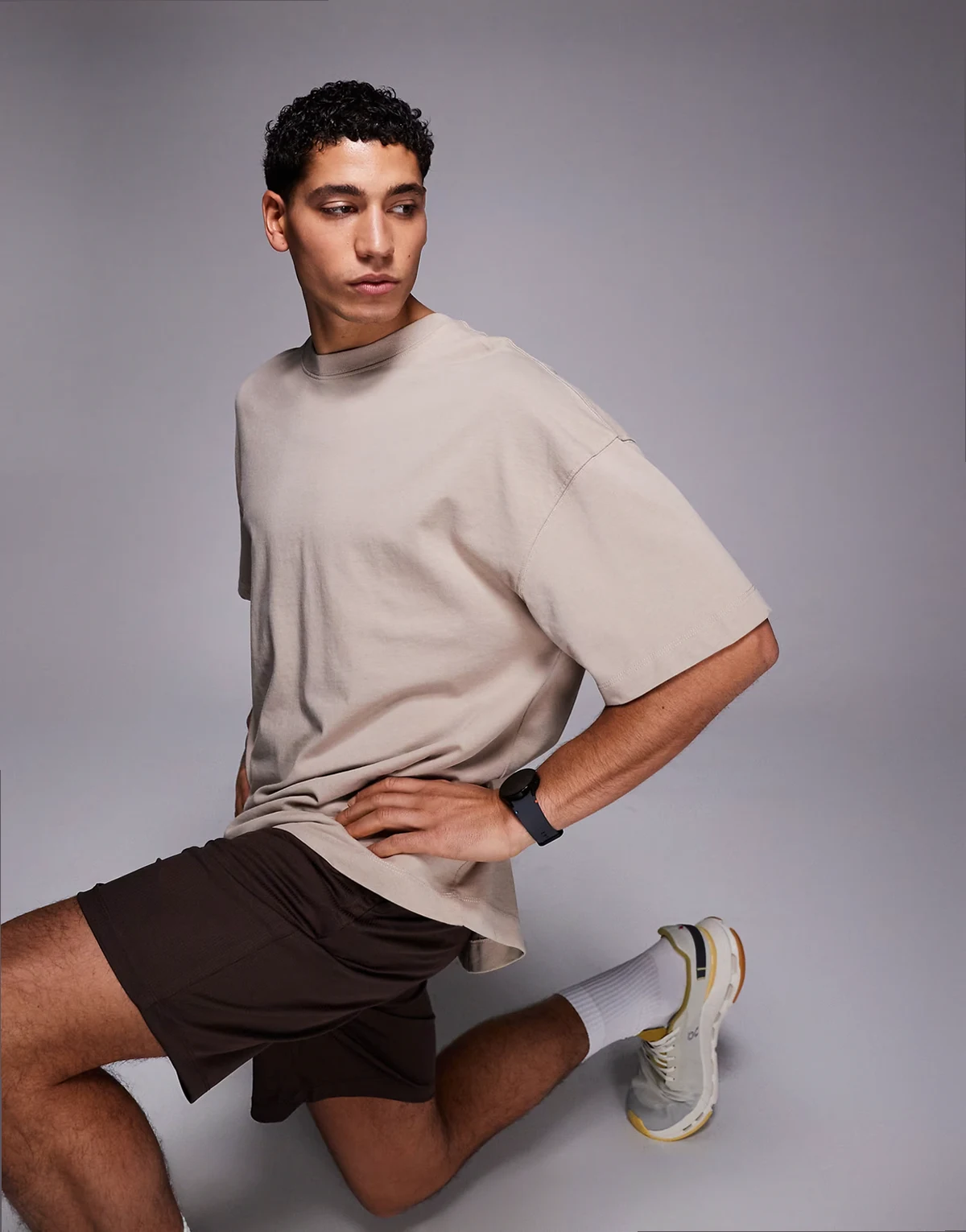 Icon heavyweight cotton oversized T-shirt with quick dry finish in washed stone