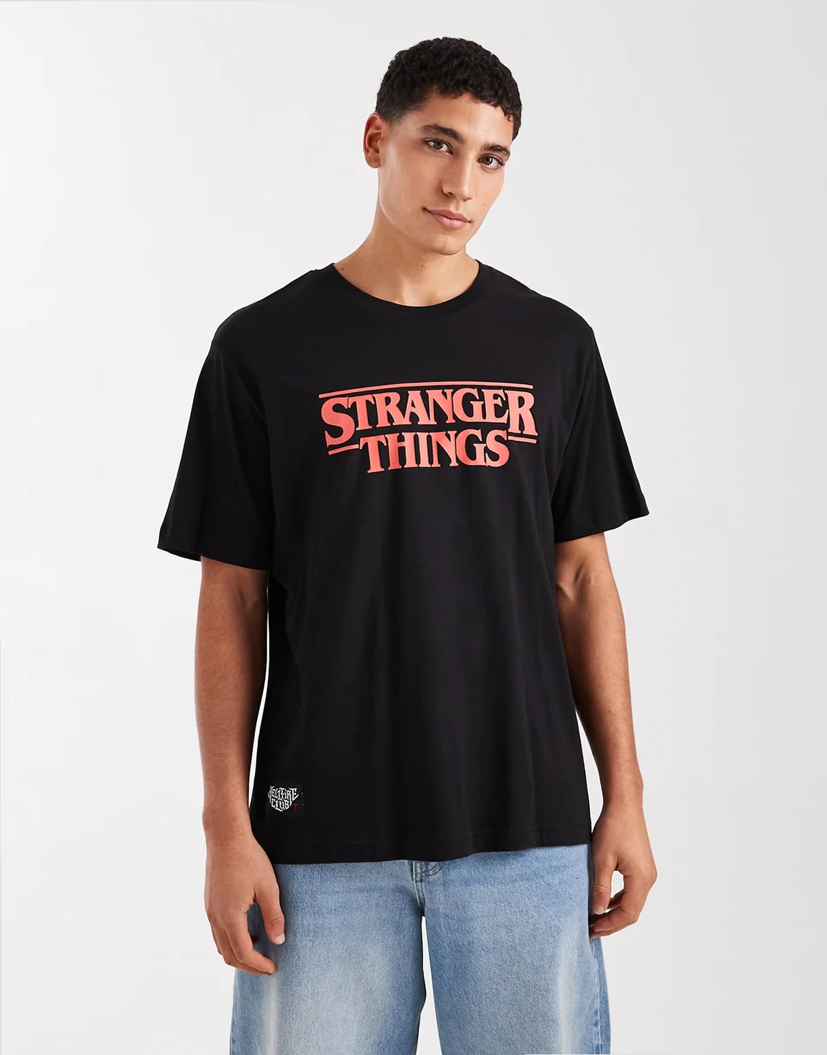 Stranger Things oversized T-shirt in black