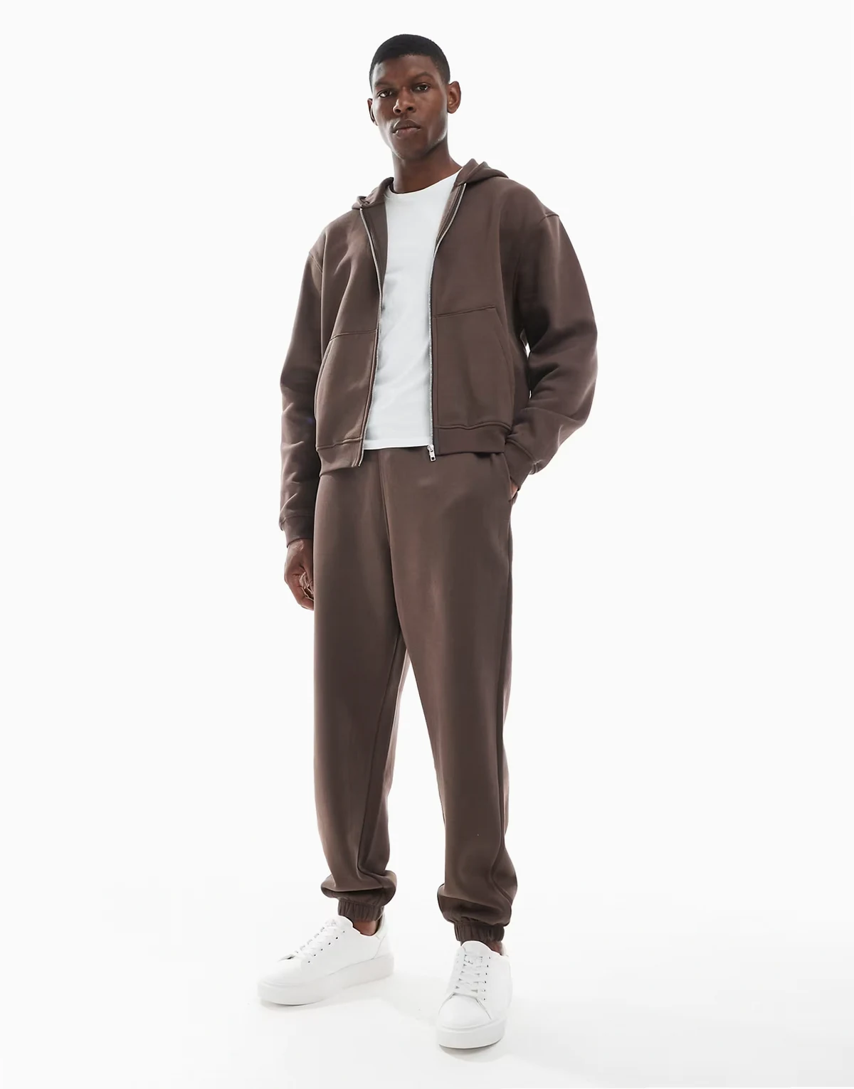 essentials relaxed sweatpants in brown