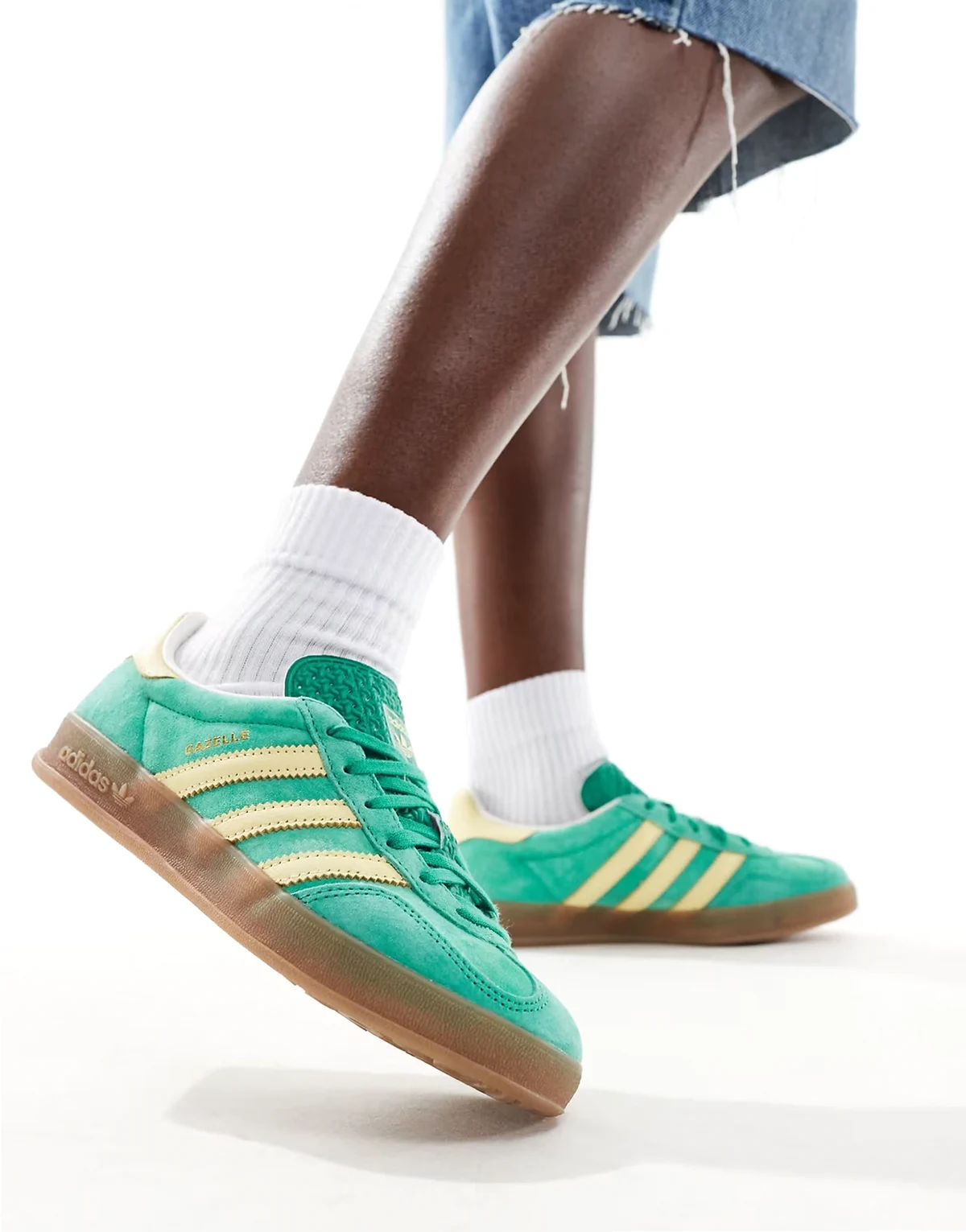 Gazelle Indoor sneakers with gum soles in green and yellow