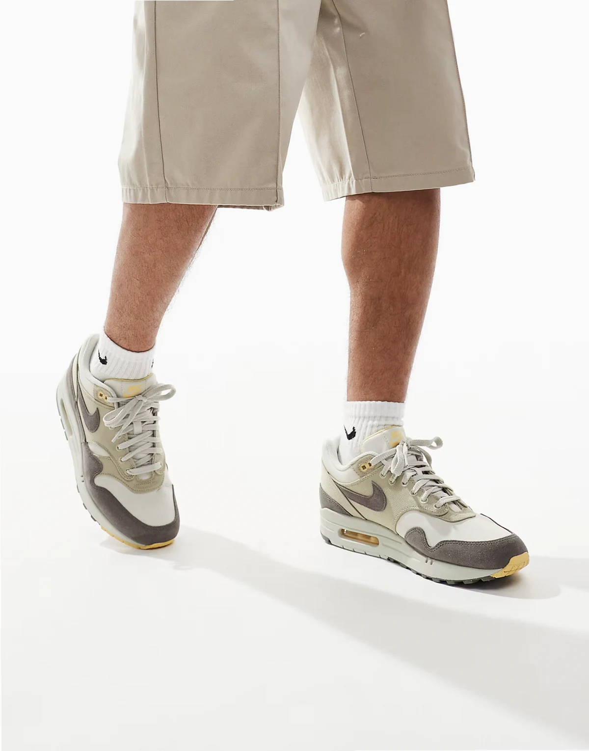 Air Max 1 sneakers in off-white and dark gray