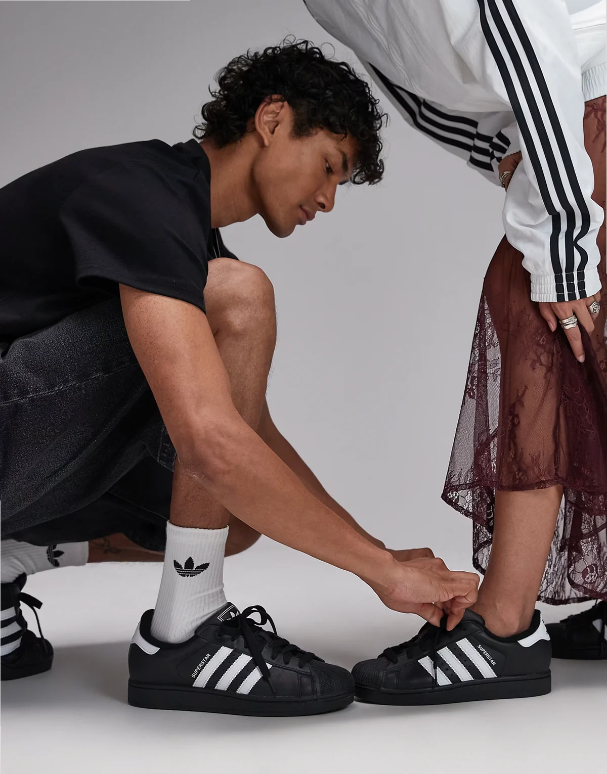 Superstar II sneakers in black and white