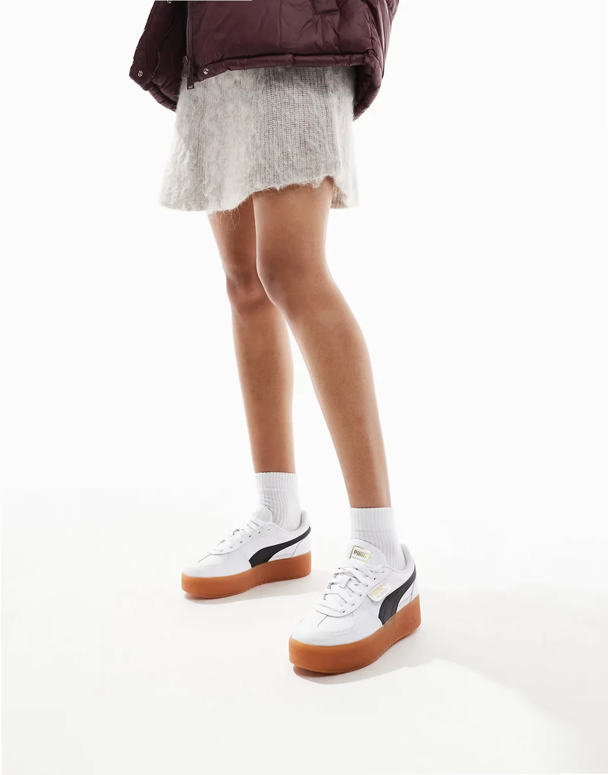 Palermo Elevata platform sneakers in white and black