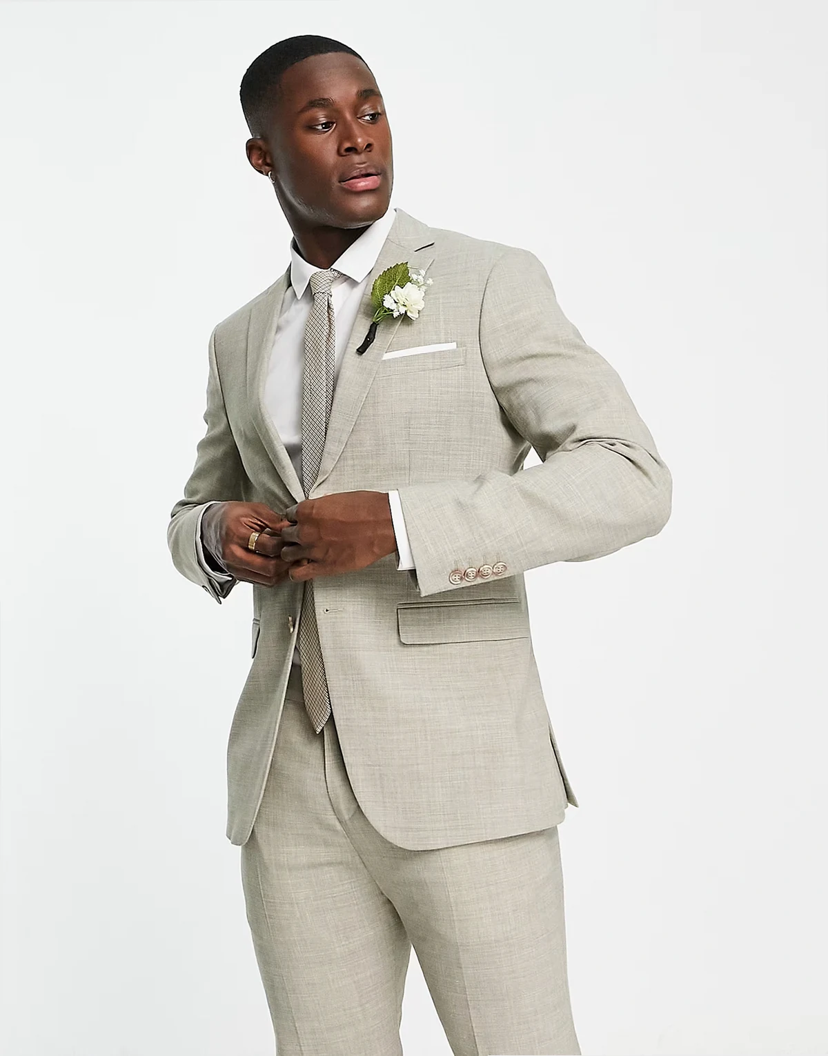 linen suit jacket in beige