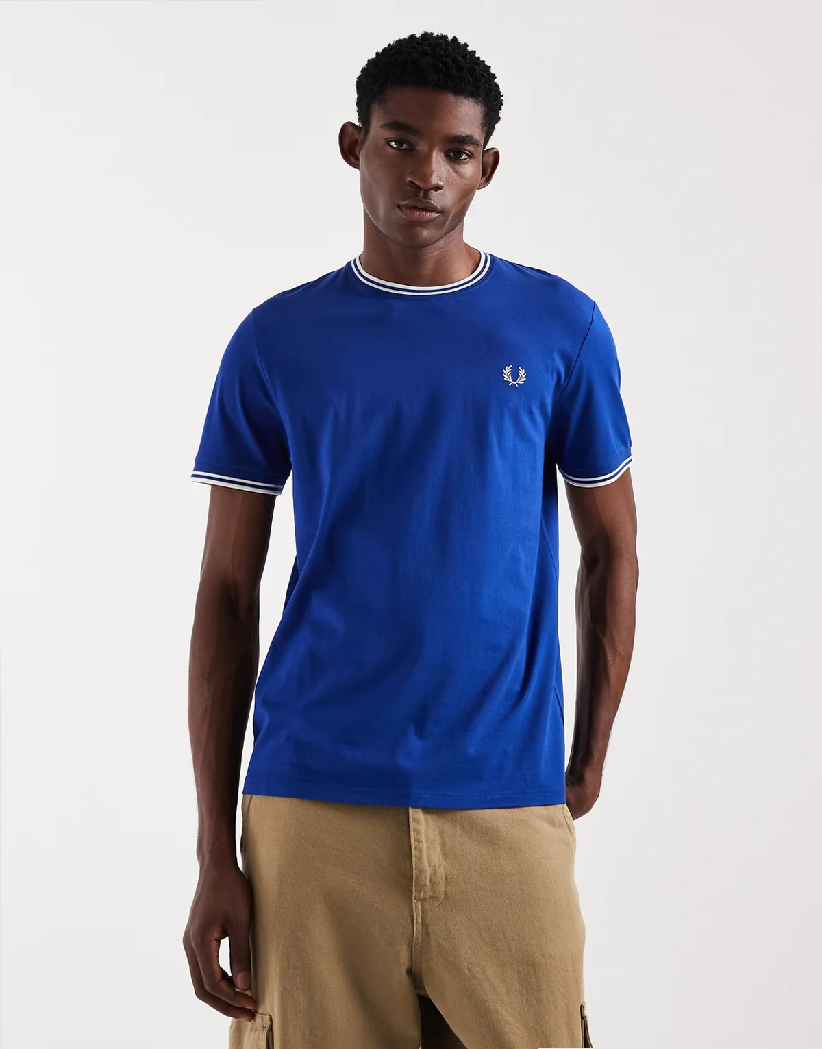 twin tipped logo T-shirt in bright blue