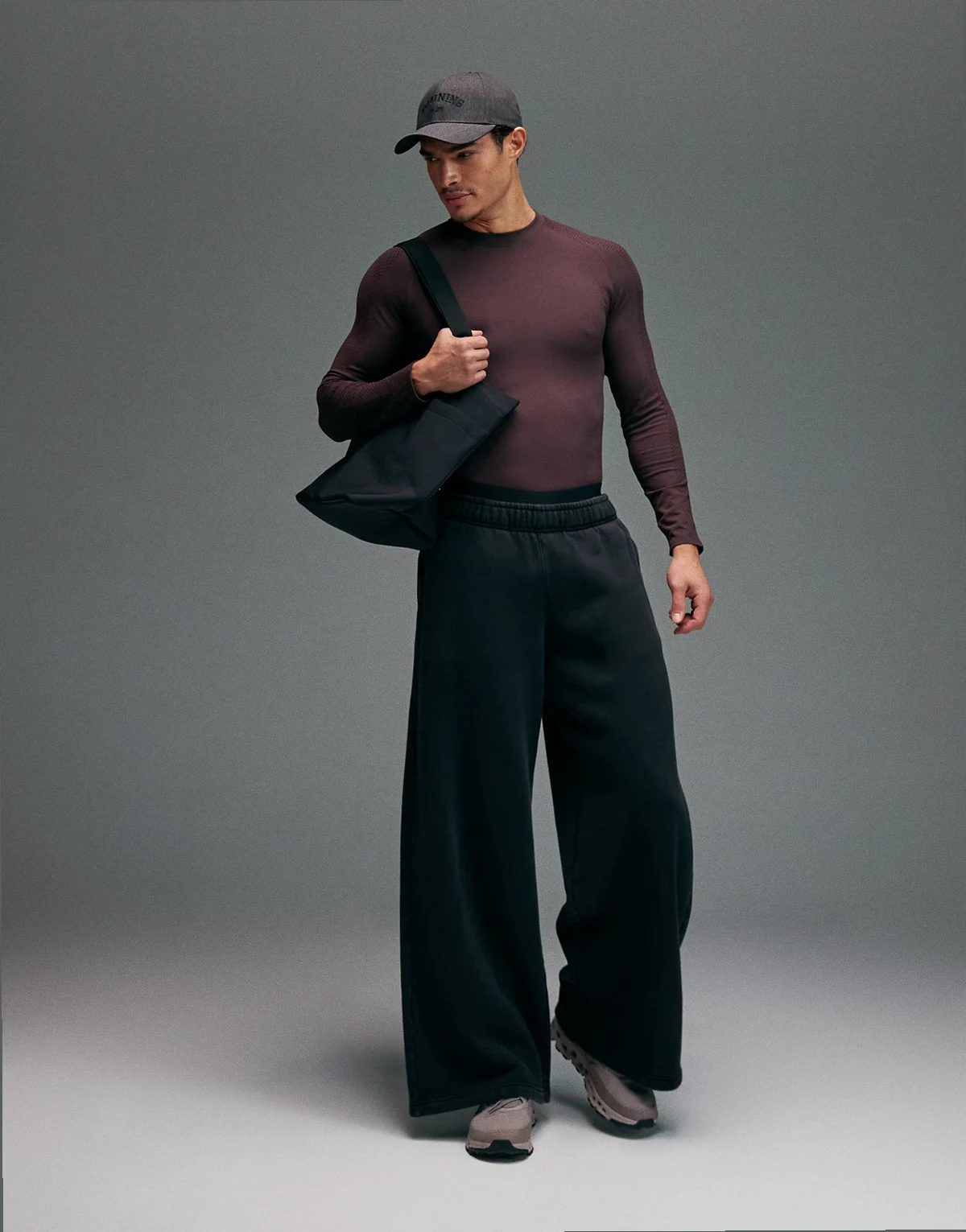 seamless physique defining muscle fit compression base layer long sleeve top in brown
