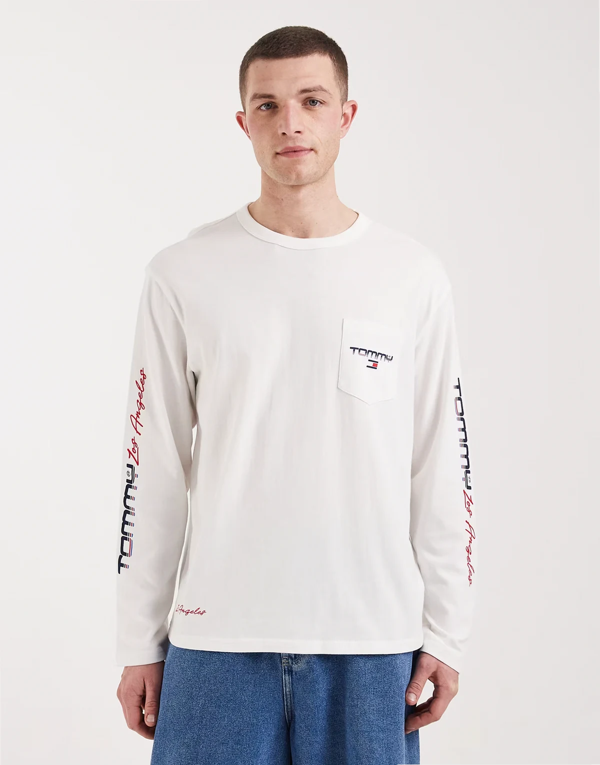 relaxed fit long sleeve t-shirt in white