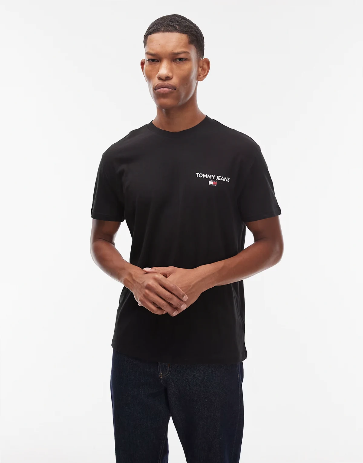 classic linear back print t-shirt in black