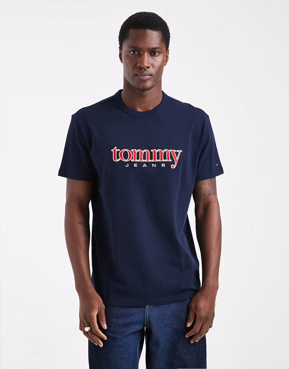 regular fit applique logo T-shirt in navy