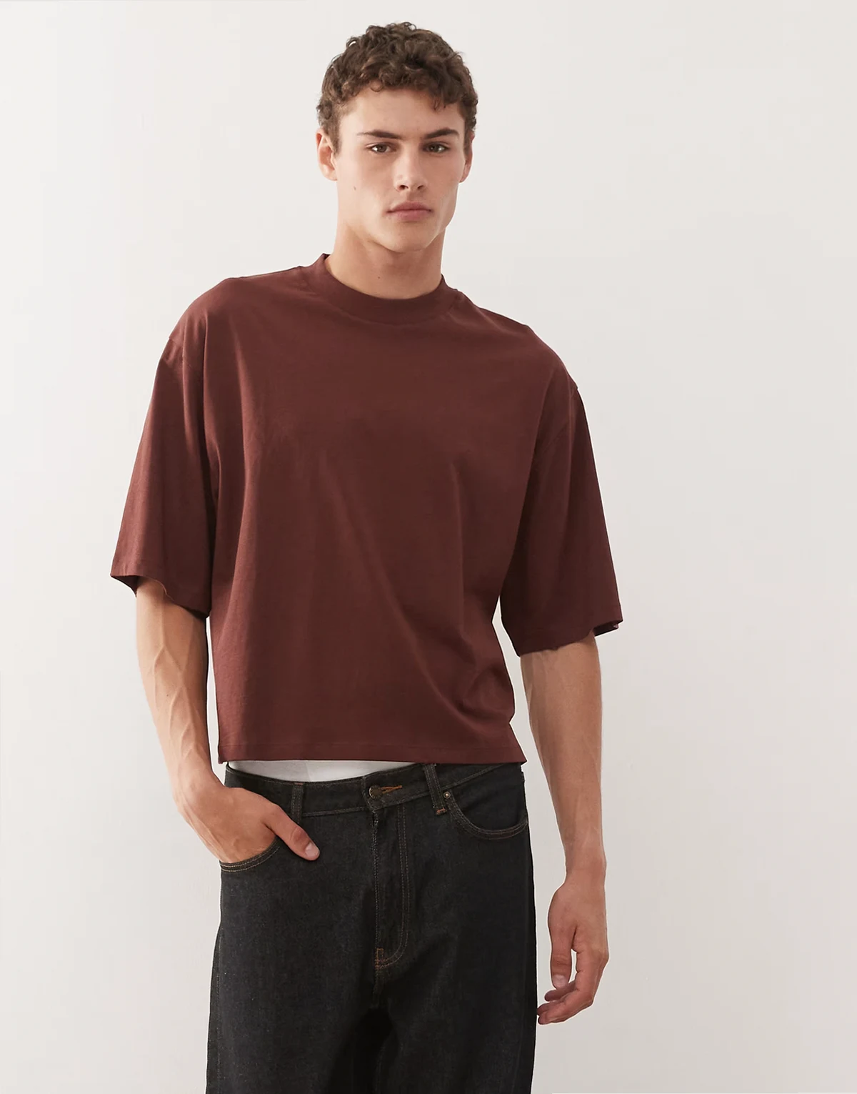 Boxy t-shirt in chocolate brown