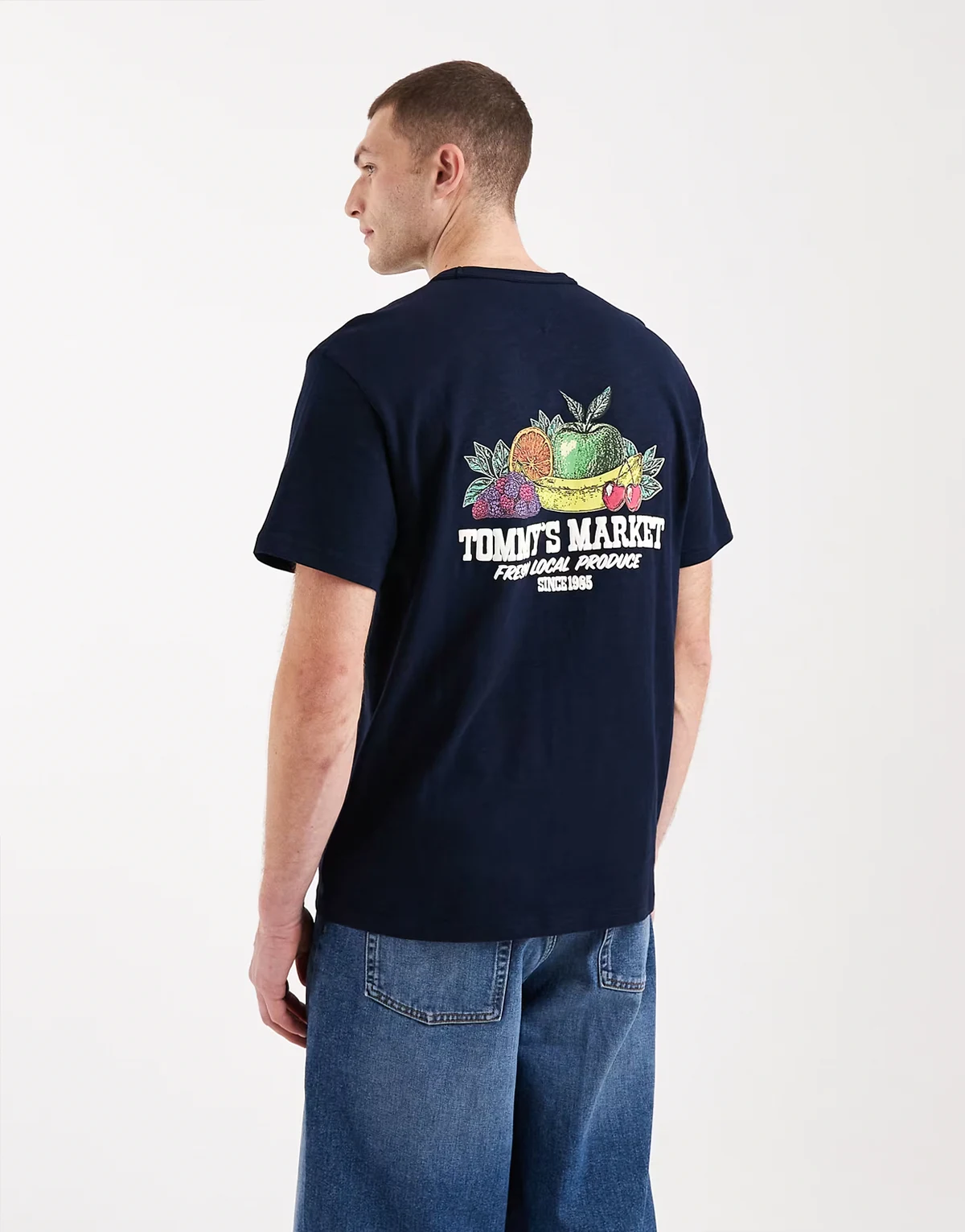 fruit logo relaxed fit T-shirt in navy
