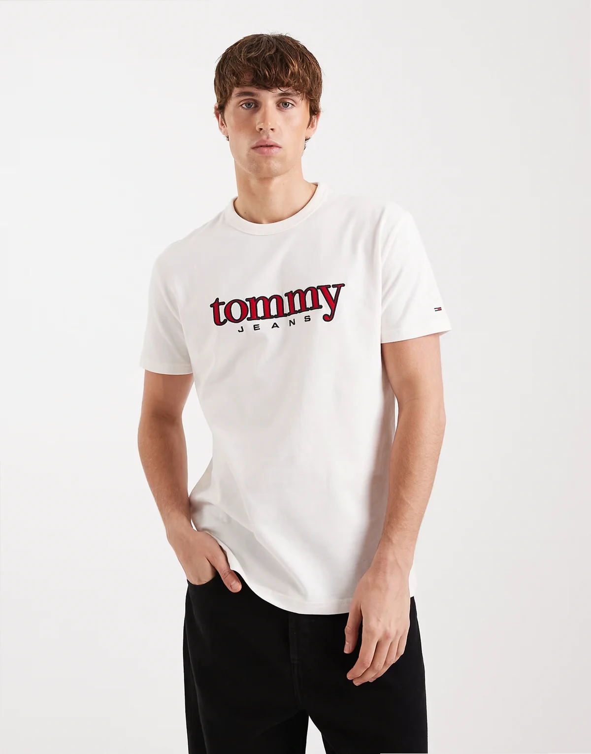 regular fit appliqué logo t-shirt in white
