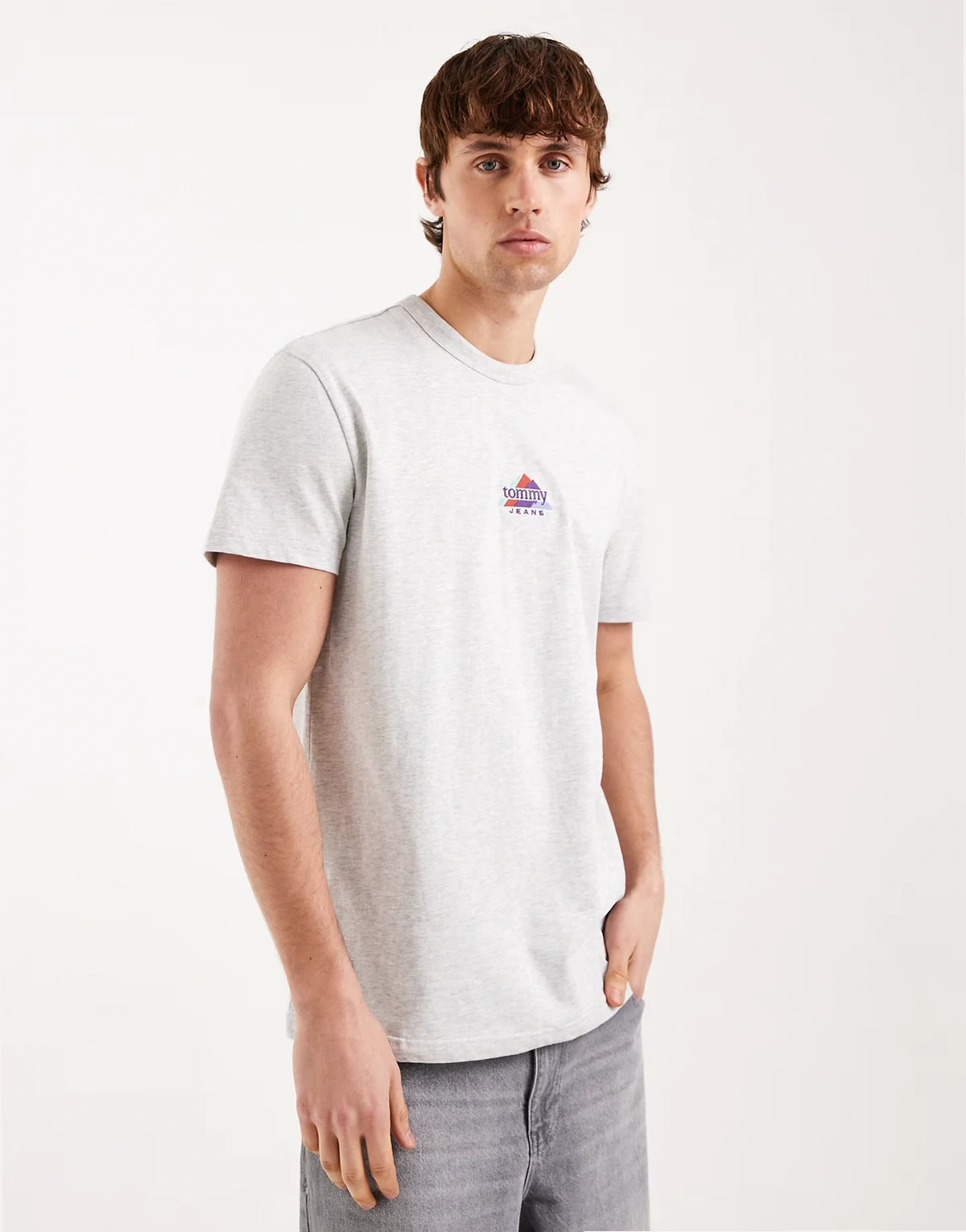 mountain peak graphic T-shirt in gray