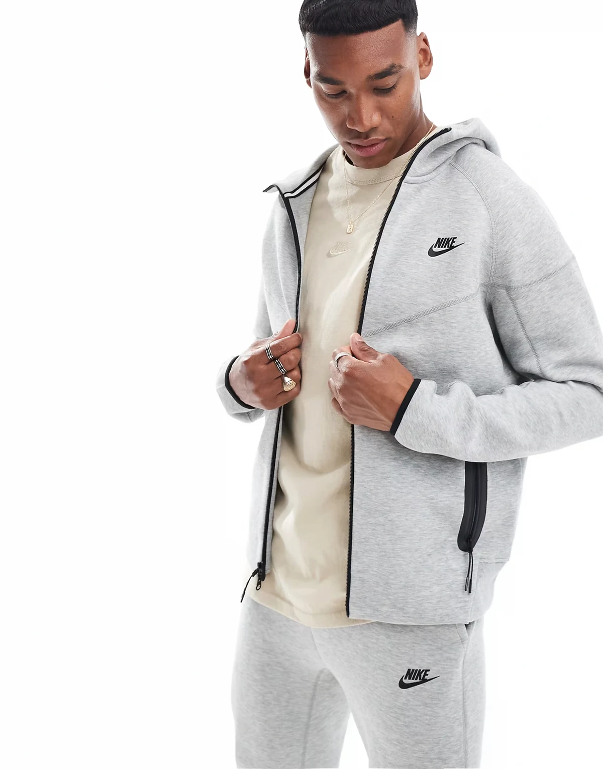 Tech Fleece full zip hoodie in gray