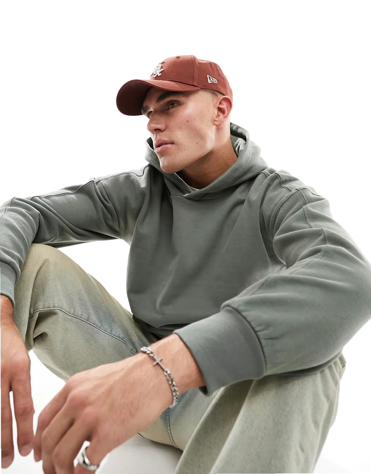 oversized heavyweight jersey hoodie in sage