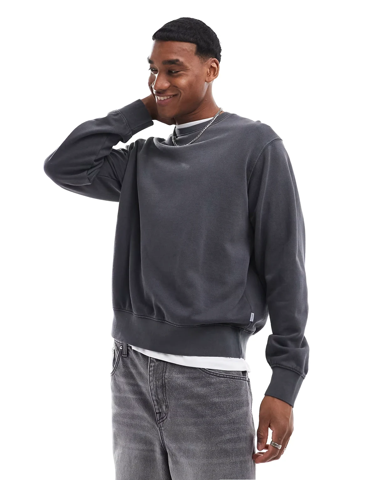 super oversized sweatshirt in washed gray