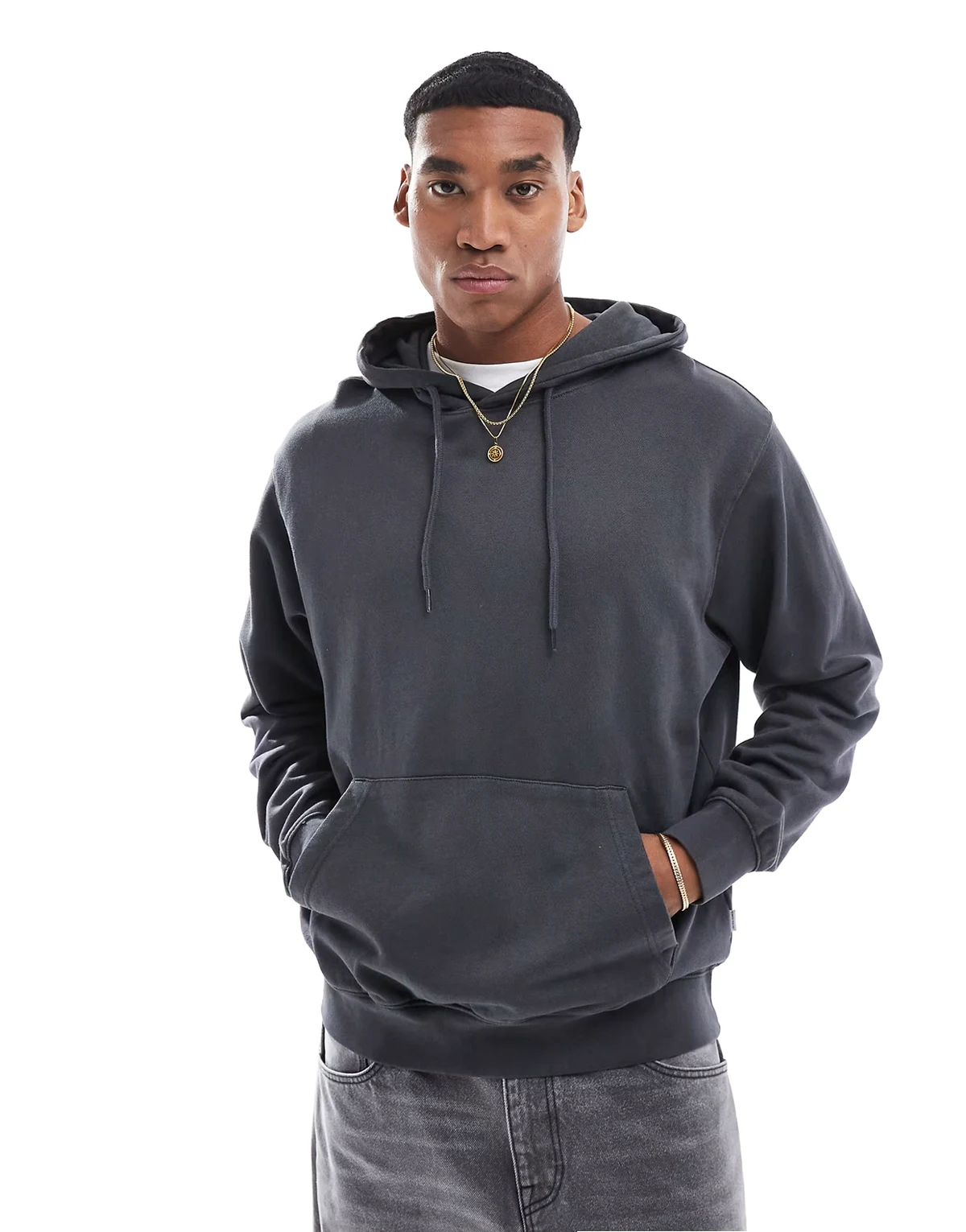 super oversized hoodie in washed gray