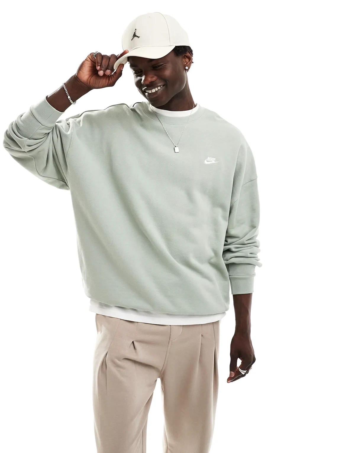 Club french terry oversized sweatshirt in olive