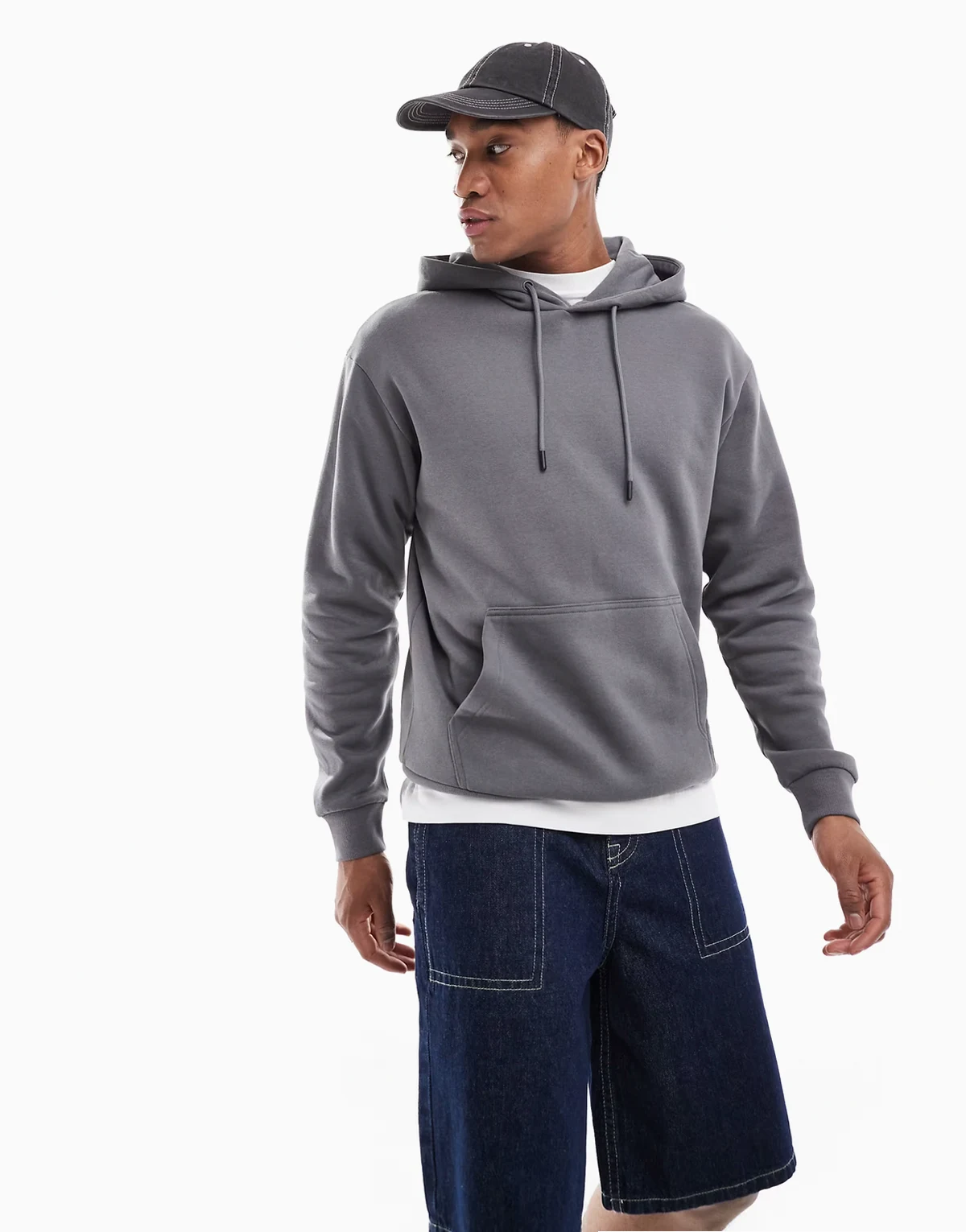 oversized hoodie in dark gray