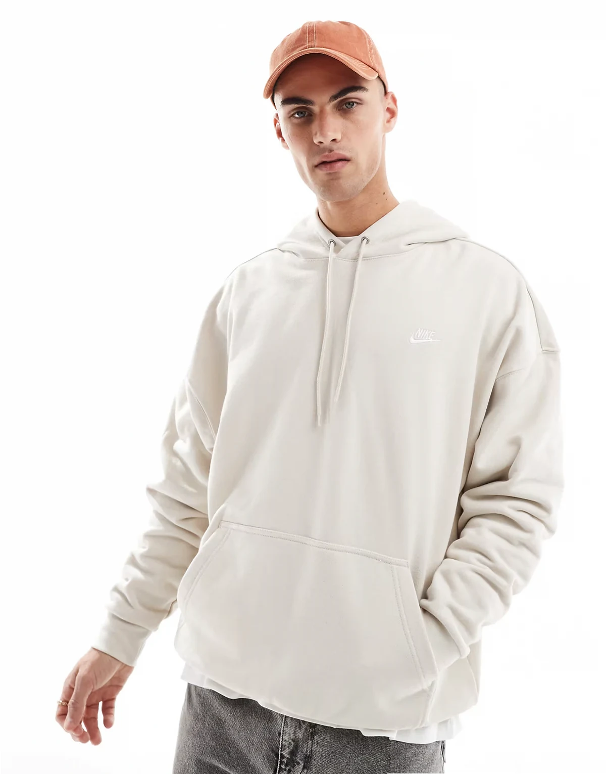 Club oversized hoodie in beige