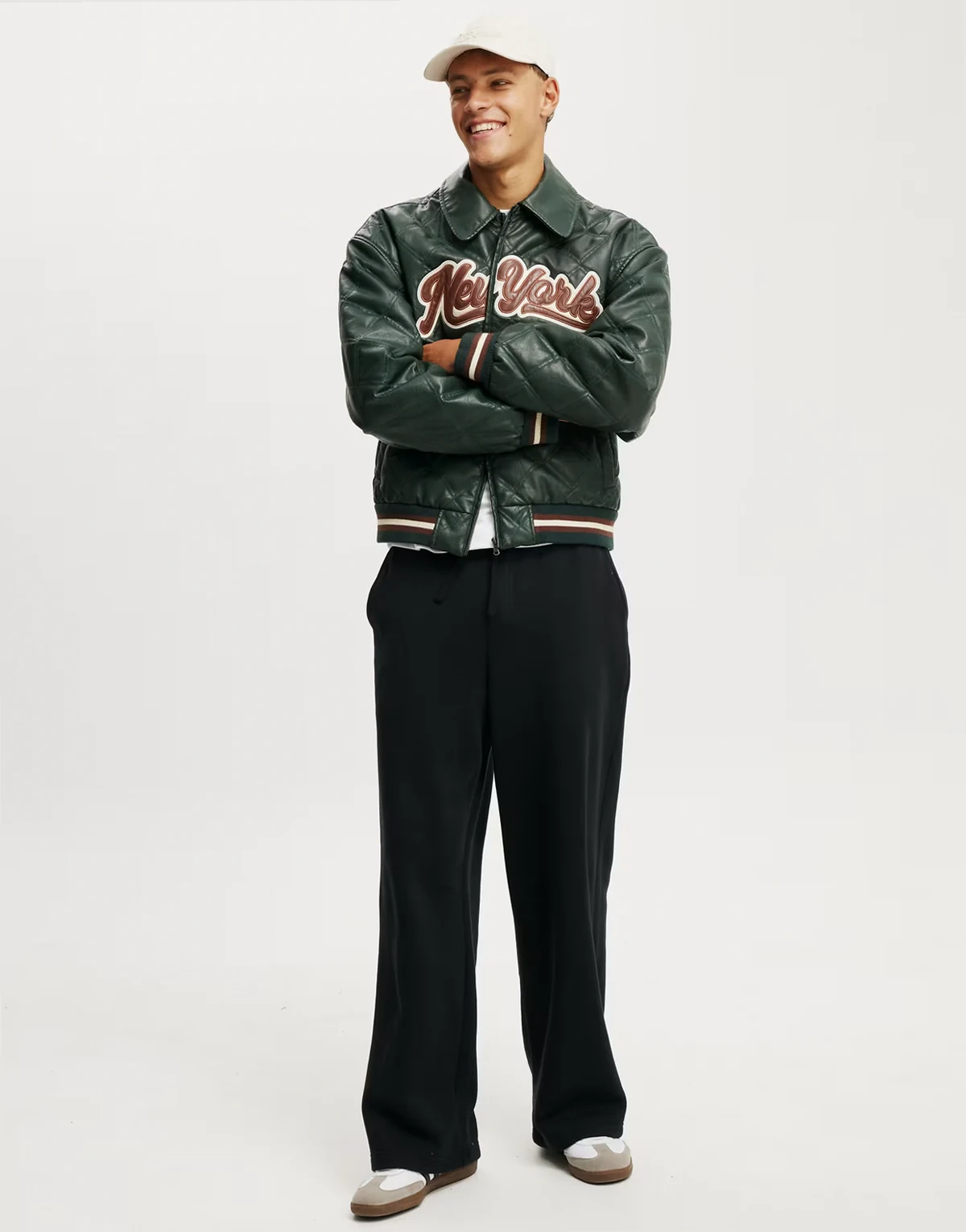 super baggy track pants in black