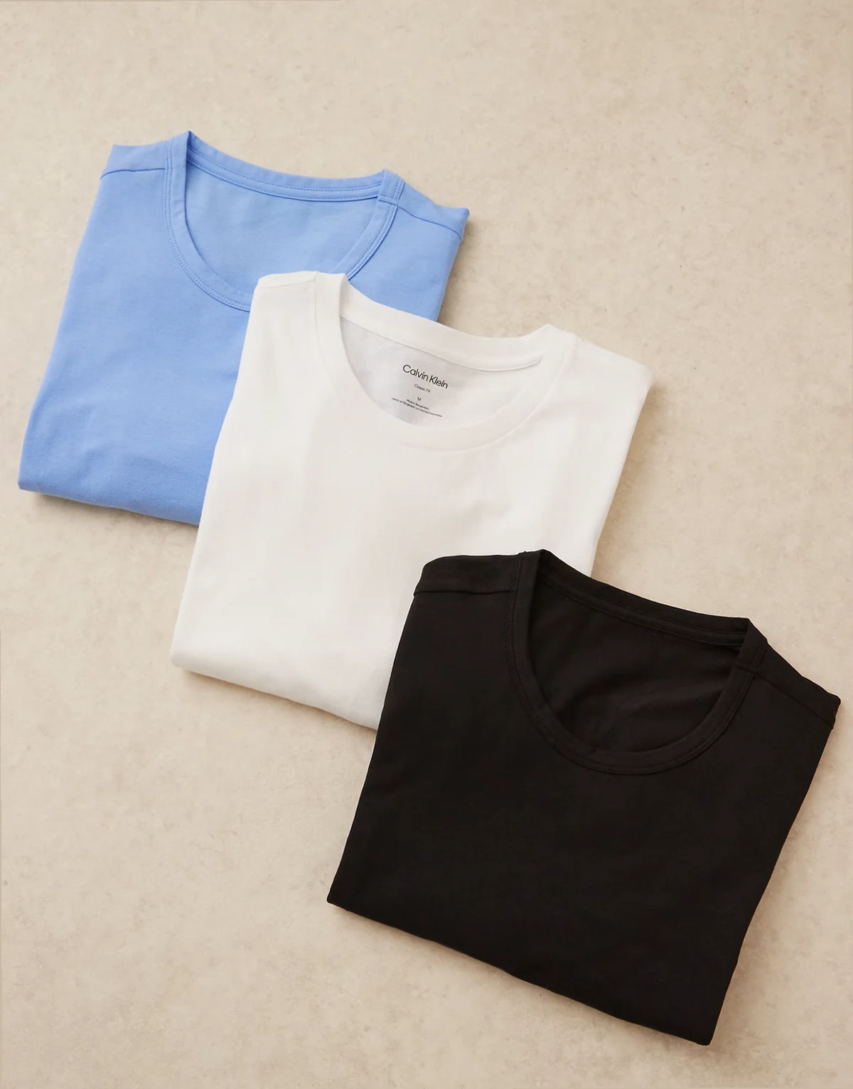 Cotton Microfiber 3-pack T-shirts in black/blue/white