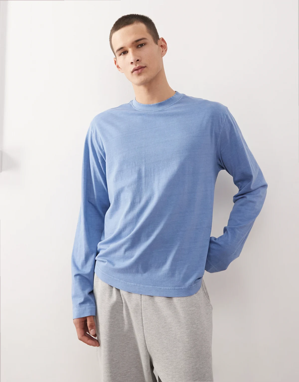 lounge relaxed fit long sleeve T-shirt in blue