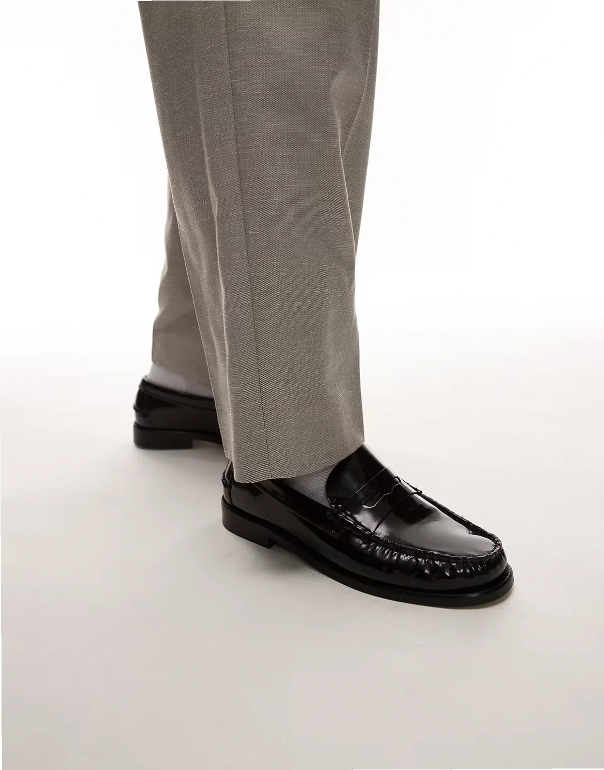 – Classic – Czarne skórzane loafersy