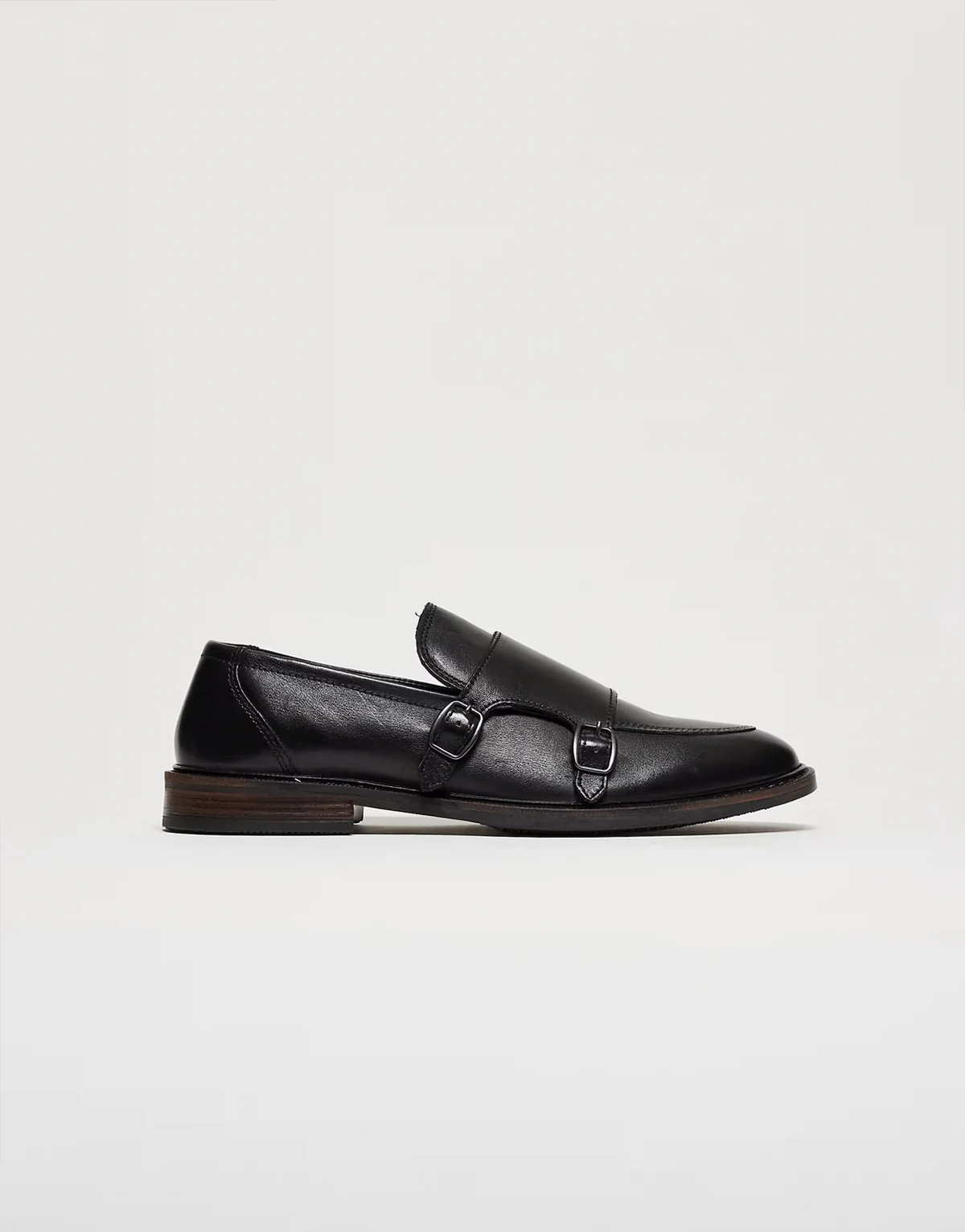 – Monk-Schuhe aus Leder in Schwarz