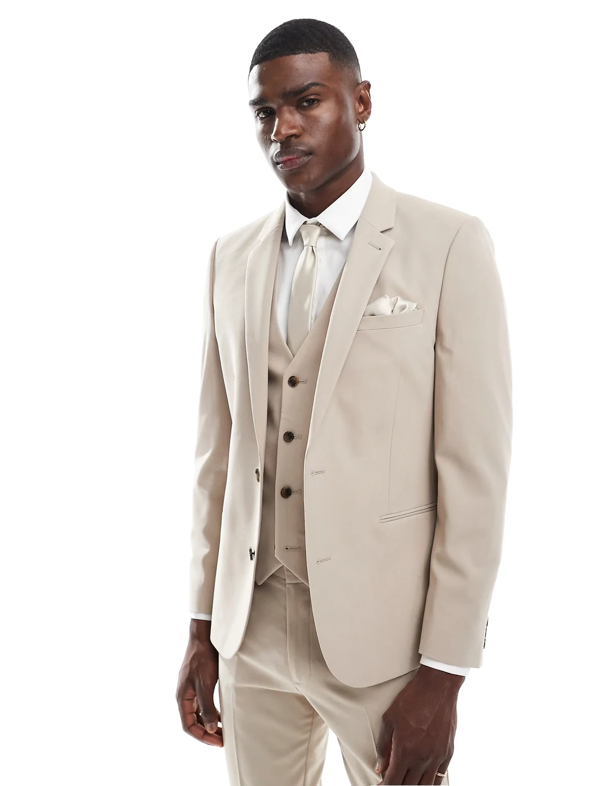 – Enge Anzugjacke in Stone