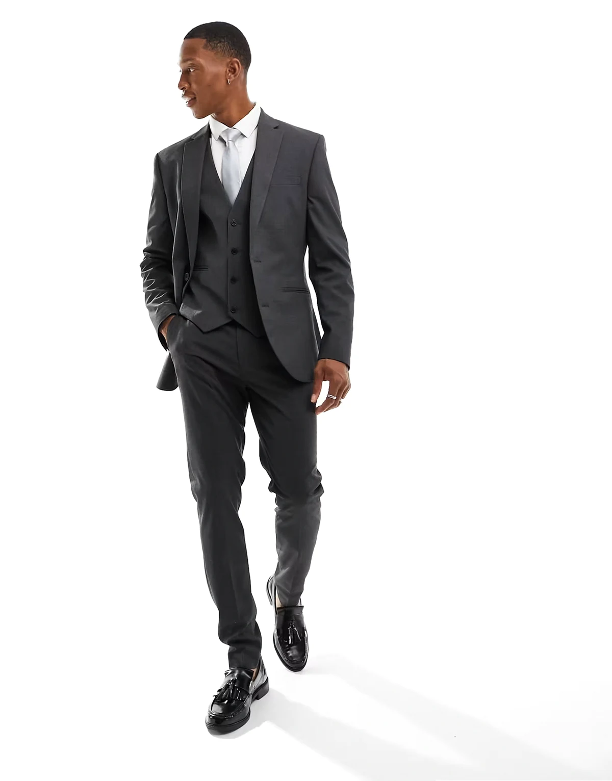 – Enge Anzugjacke in Anthrazit