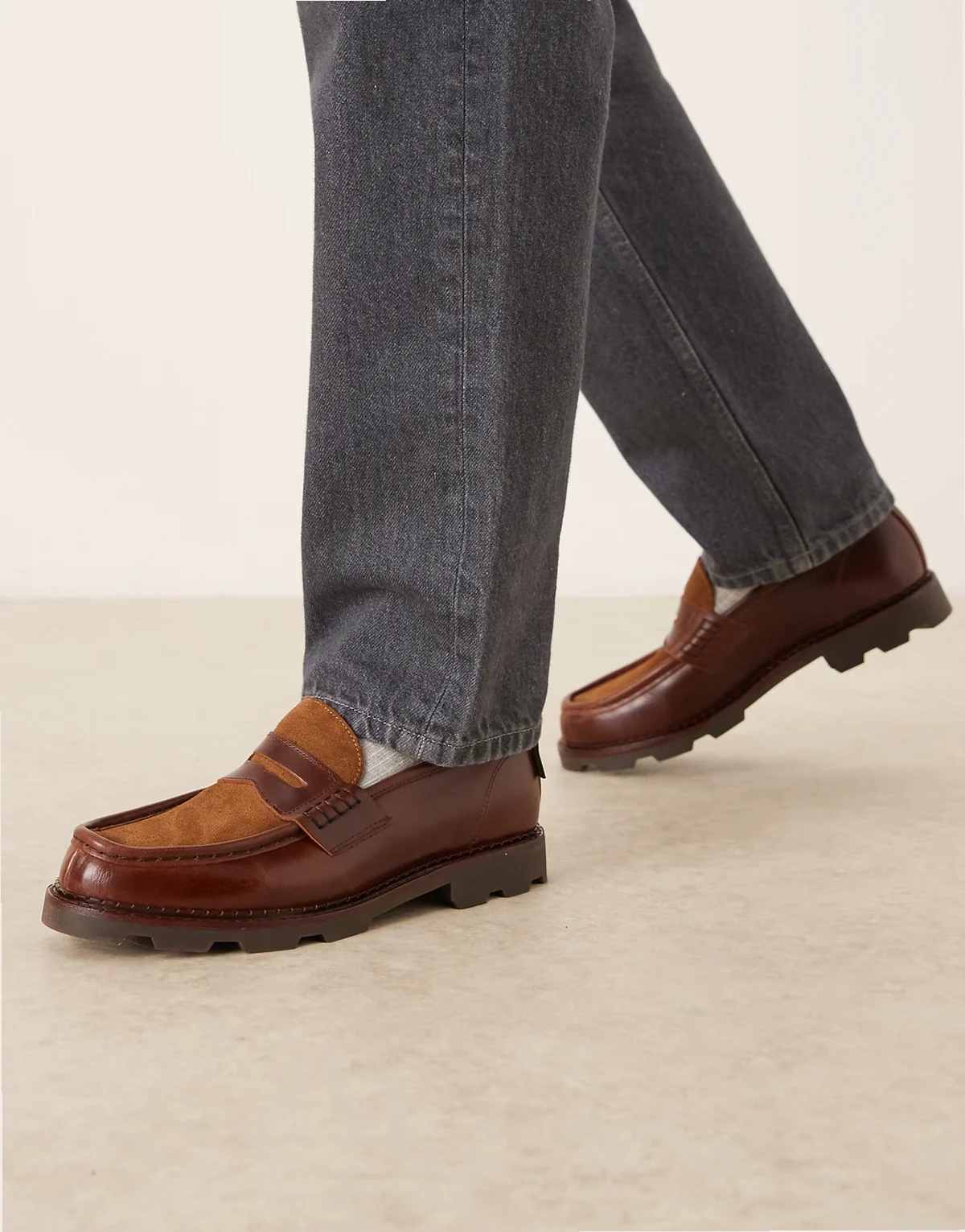 Pompeii – Modena – Leder-Loafer in Braun und Beige