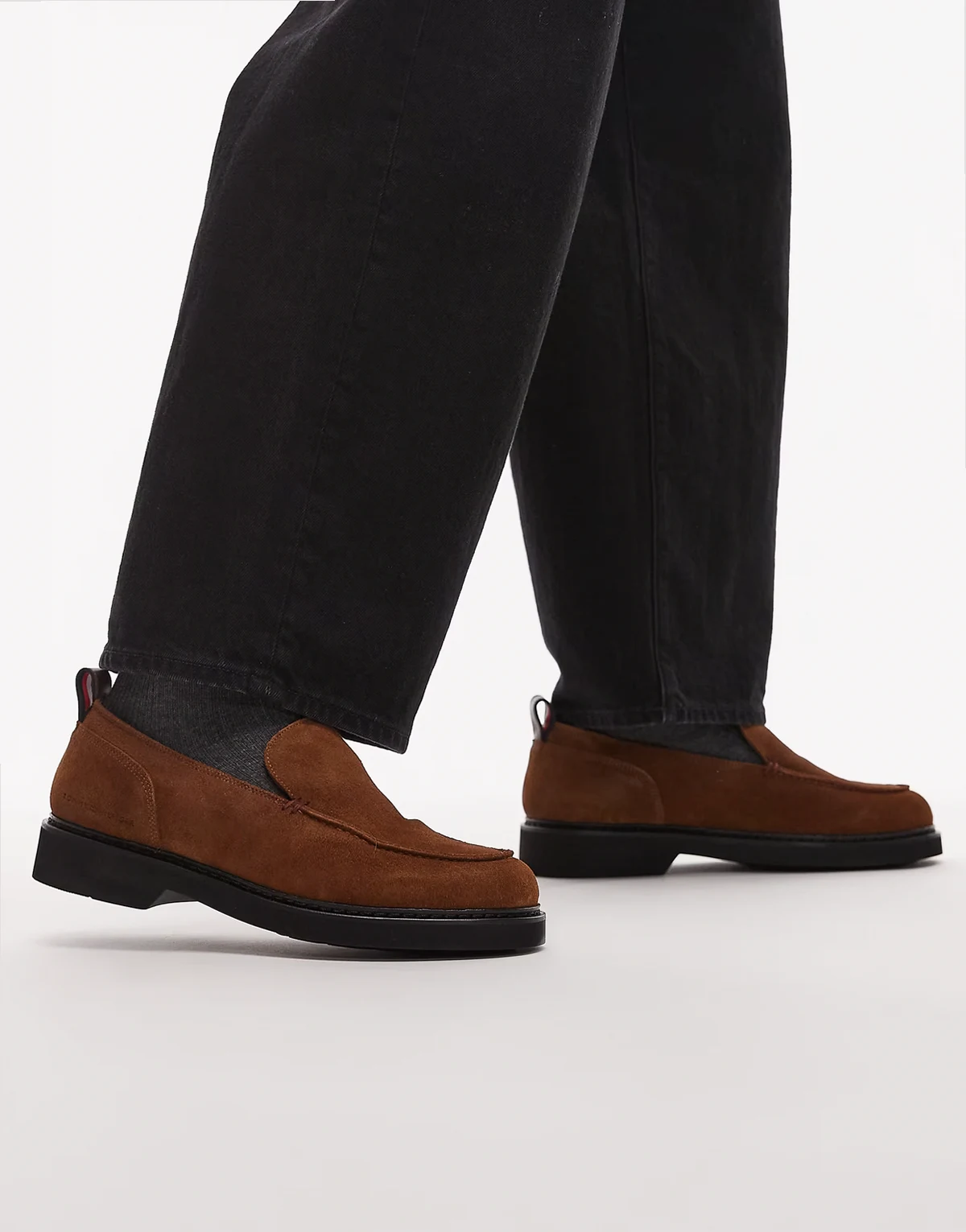 suede loafers in brown