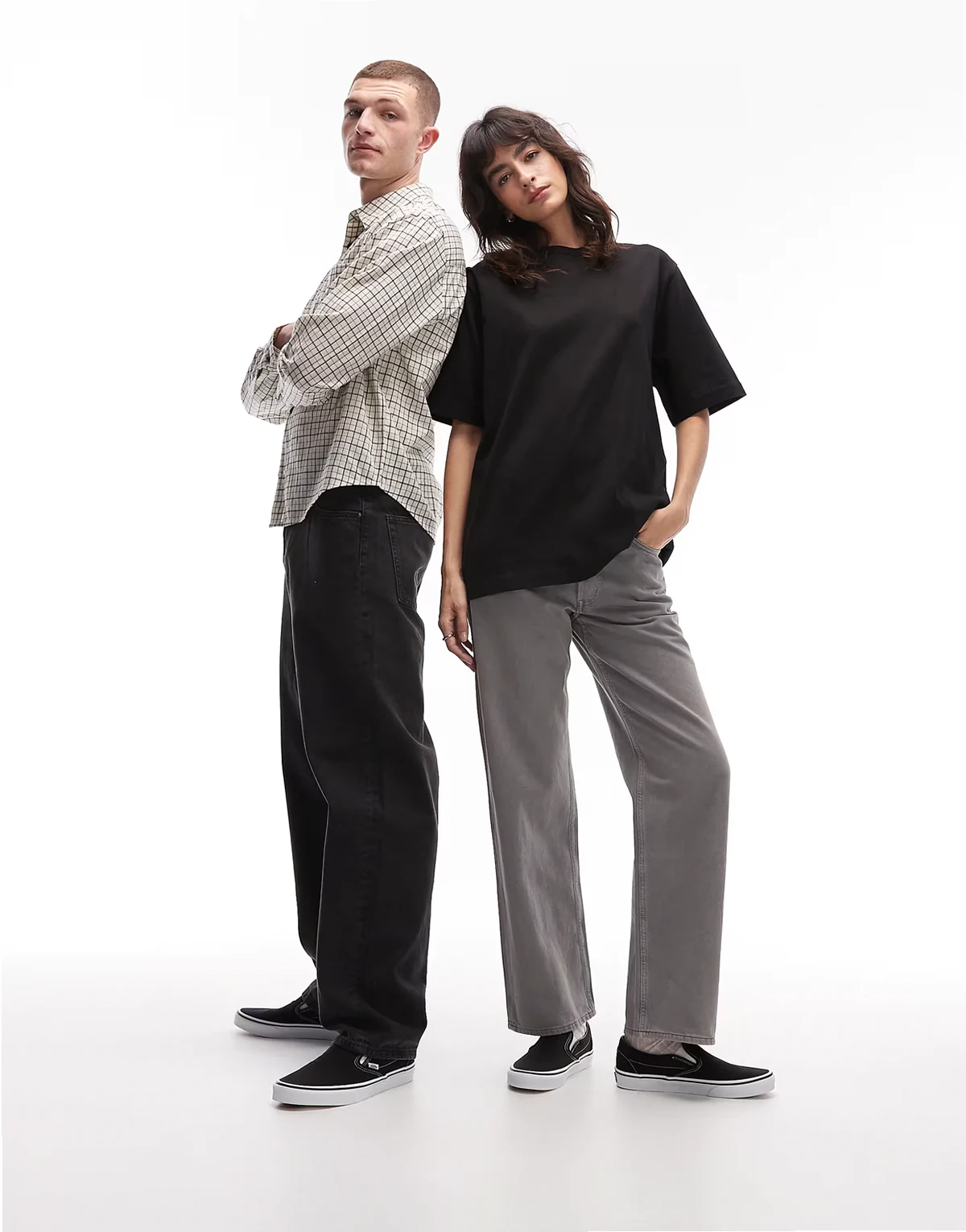 Classic – Czarno-białe wsuwane buty sportowe