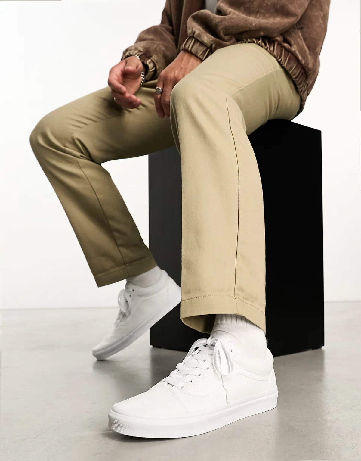 Old Skool canvas sneakers in triple white