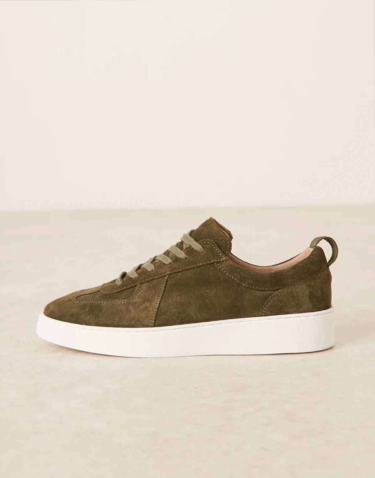 made in Portugal sneakers in brown suede and leather with white sole