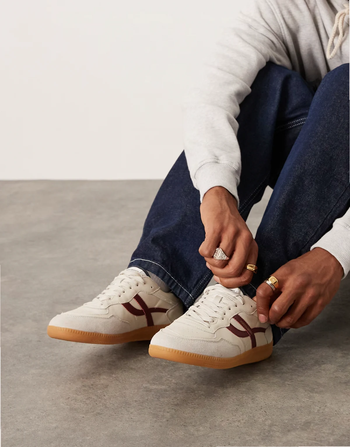 Pompeii – Elan Sala – Sznurowane skórzane buty sportowe w białym i czerwonym kolorze