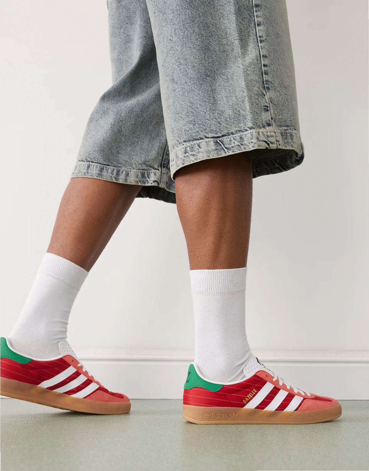 Gazelle Indoor sneakers in red with green heel tabs
