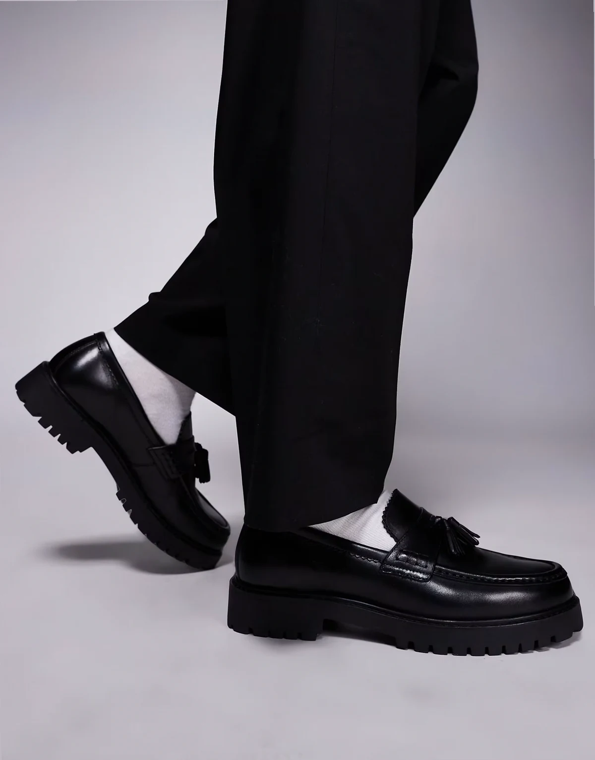 – Sean – Leder-Loafer in Schwarz mit Quasten