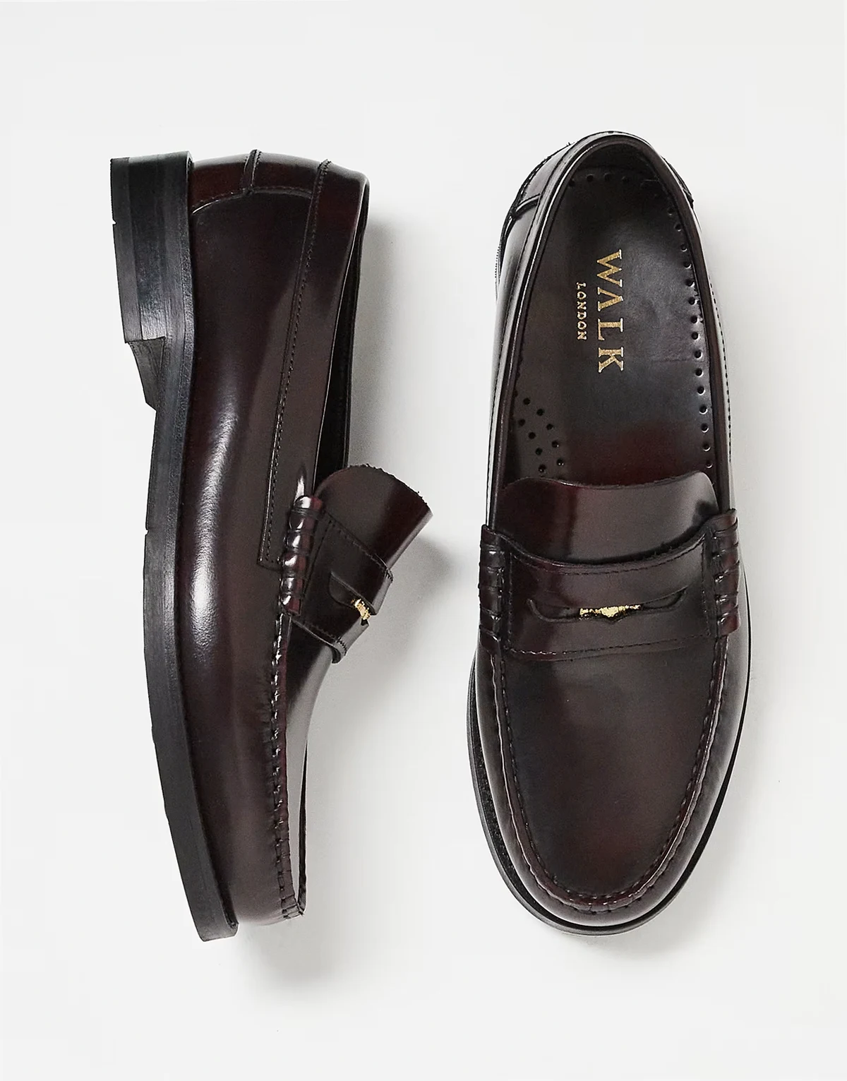 Dalston penny loafers in deep burgundy