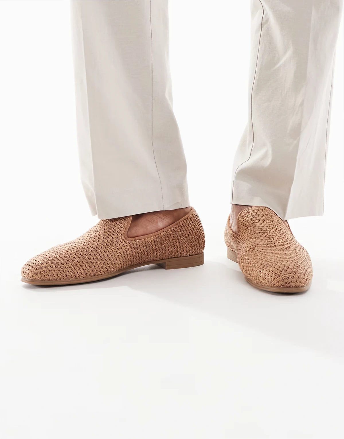 – Loafer in naturfarbener Weboptik